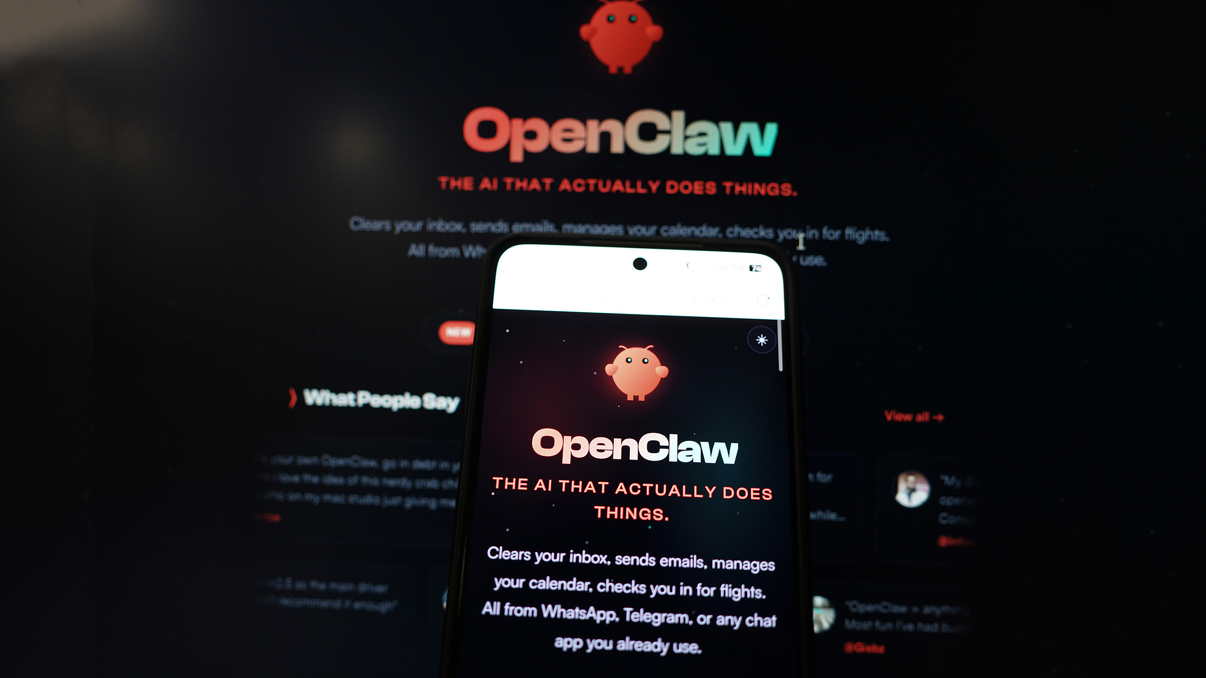 OpenClaw interface shown on a laptop and phone